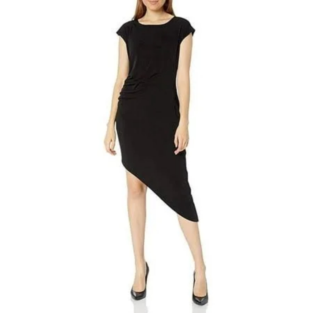 BCBGeneration Black Dress, Asymmetrical, Size Small, Sleeveless, New Without Tag